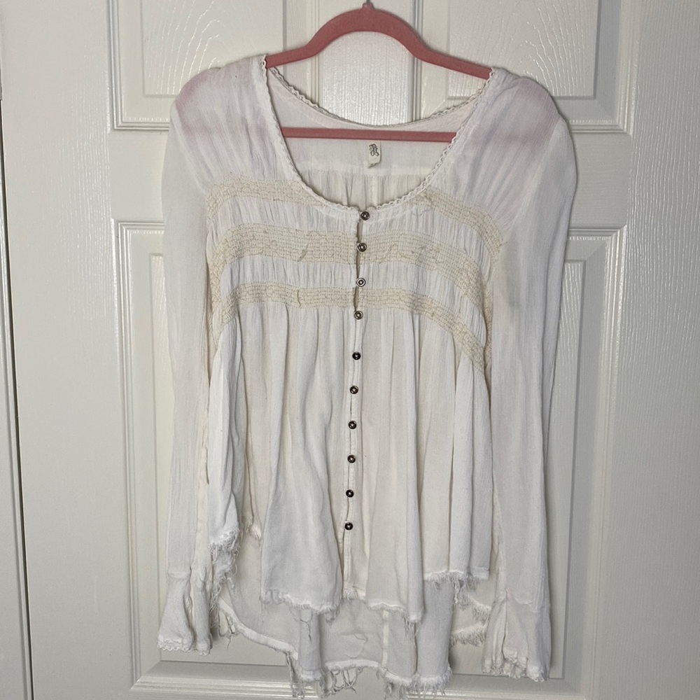 White Free People Blouse Size M
